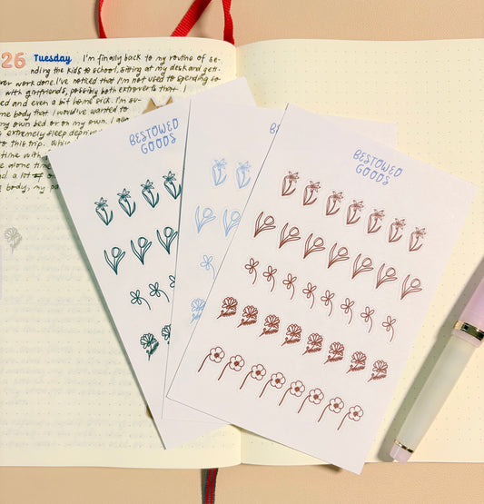 Journaling Flower Stickers