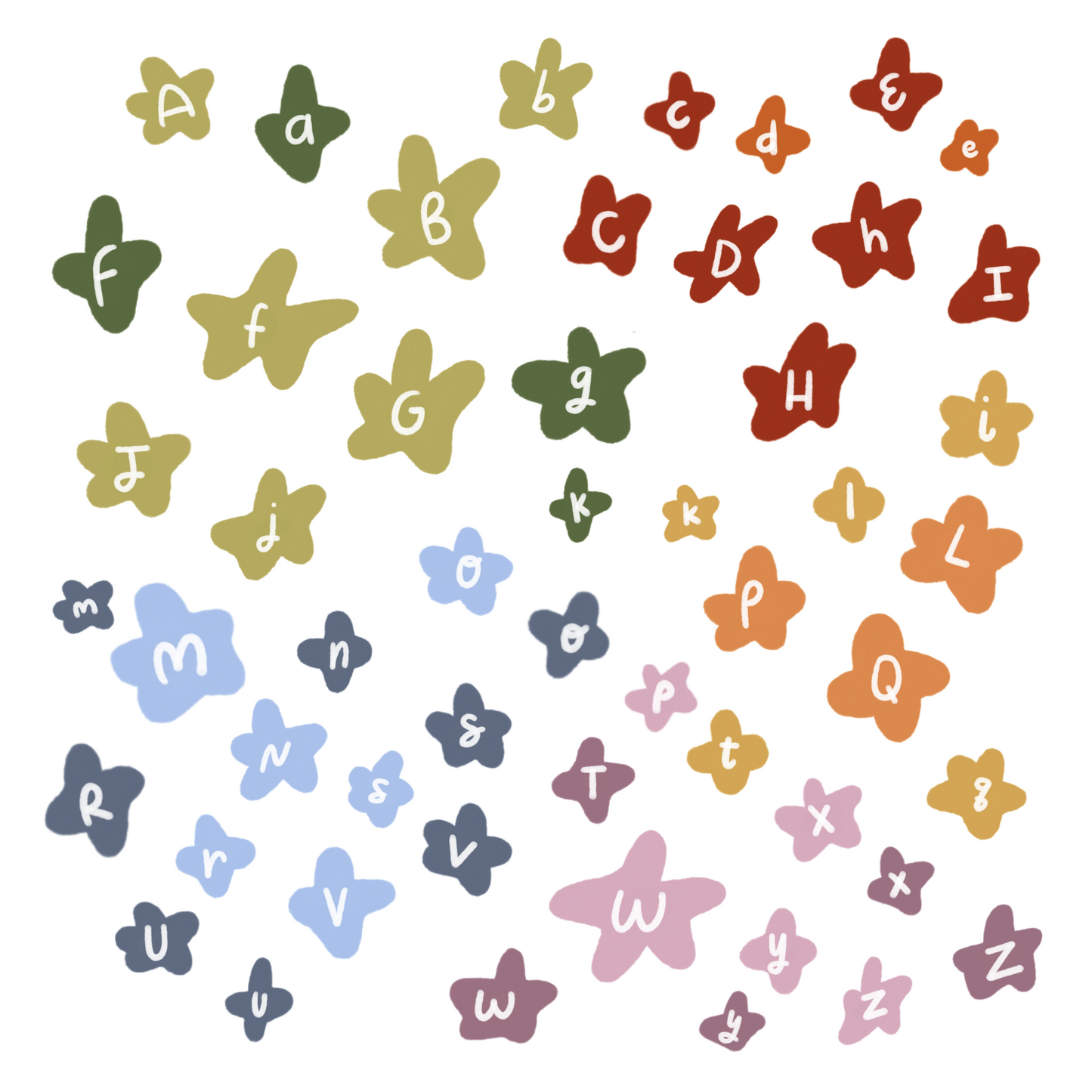 Rainbow Floral Alphabet