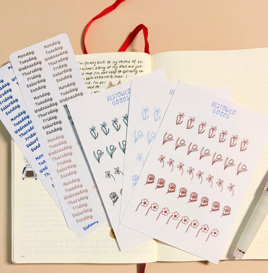 Journaling Flower Stickers