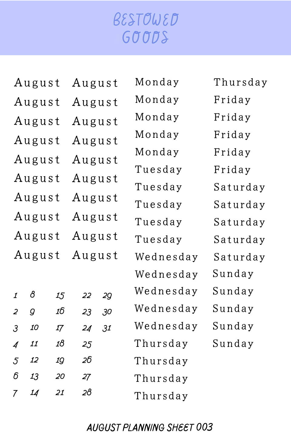Monthly & Weekly Planning Sticker Sheets (July-December)