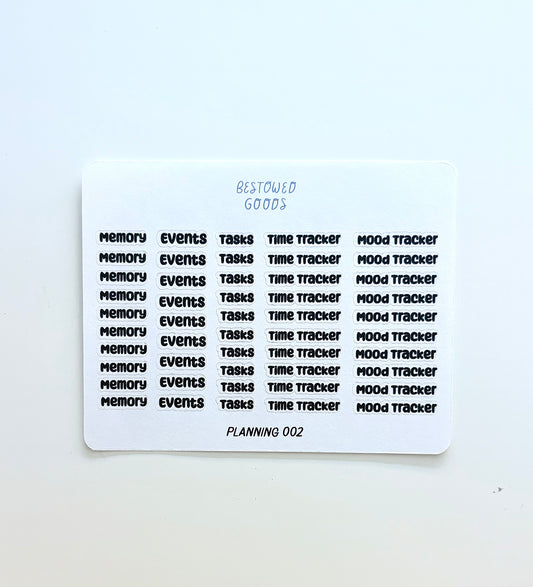 Planning Stickers - Subtitles