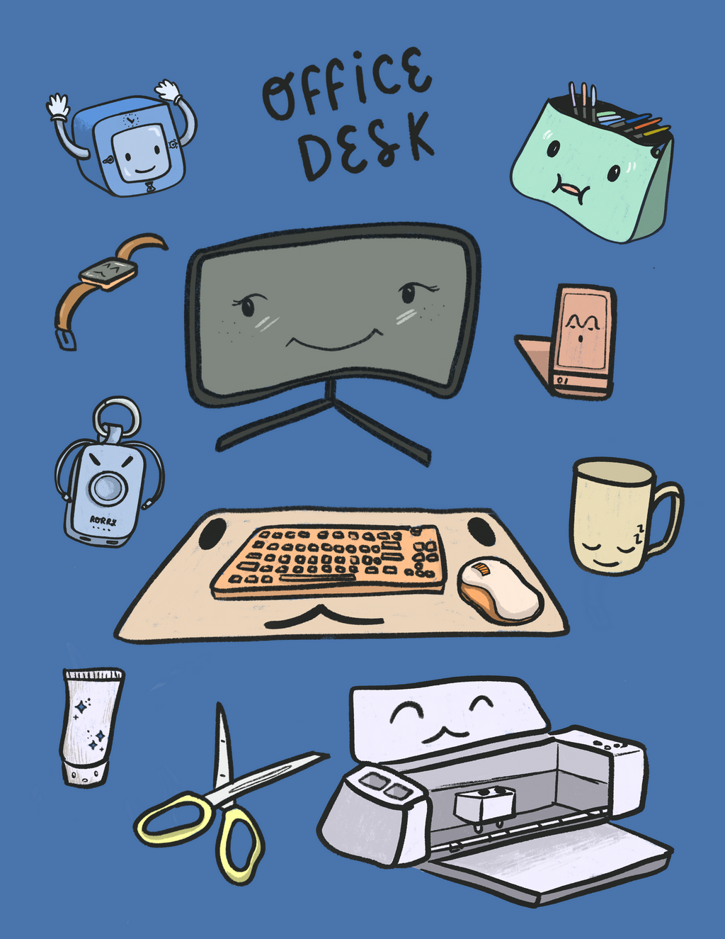 Office Desk Sticker Sheet