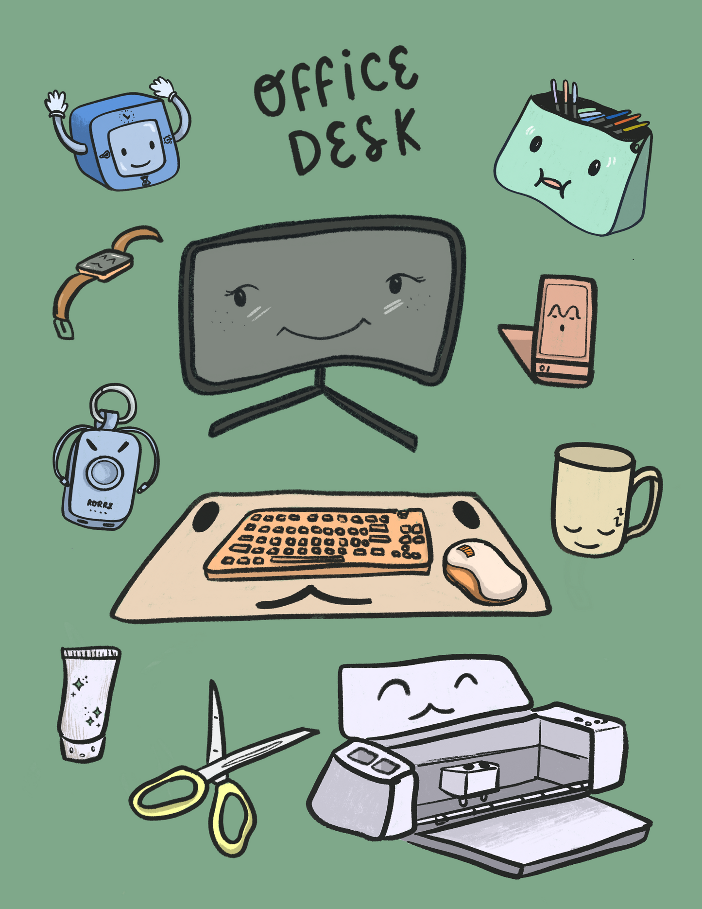 Office Desk Sticker Sheet