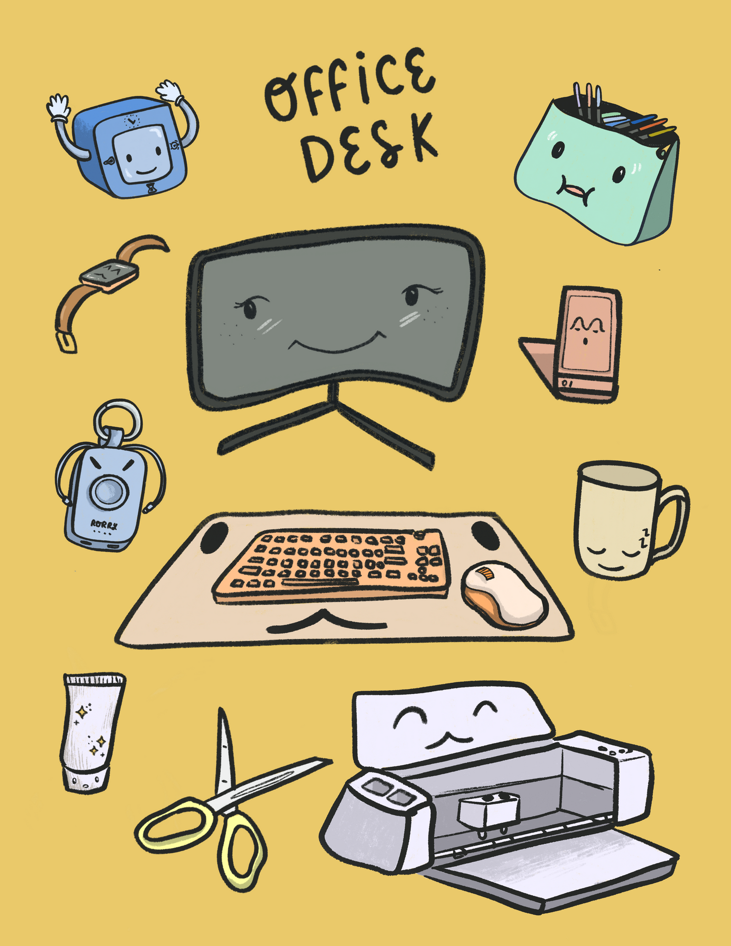 Office Desk Sticker Sheet